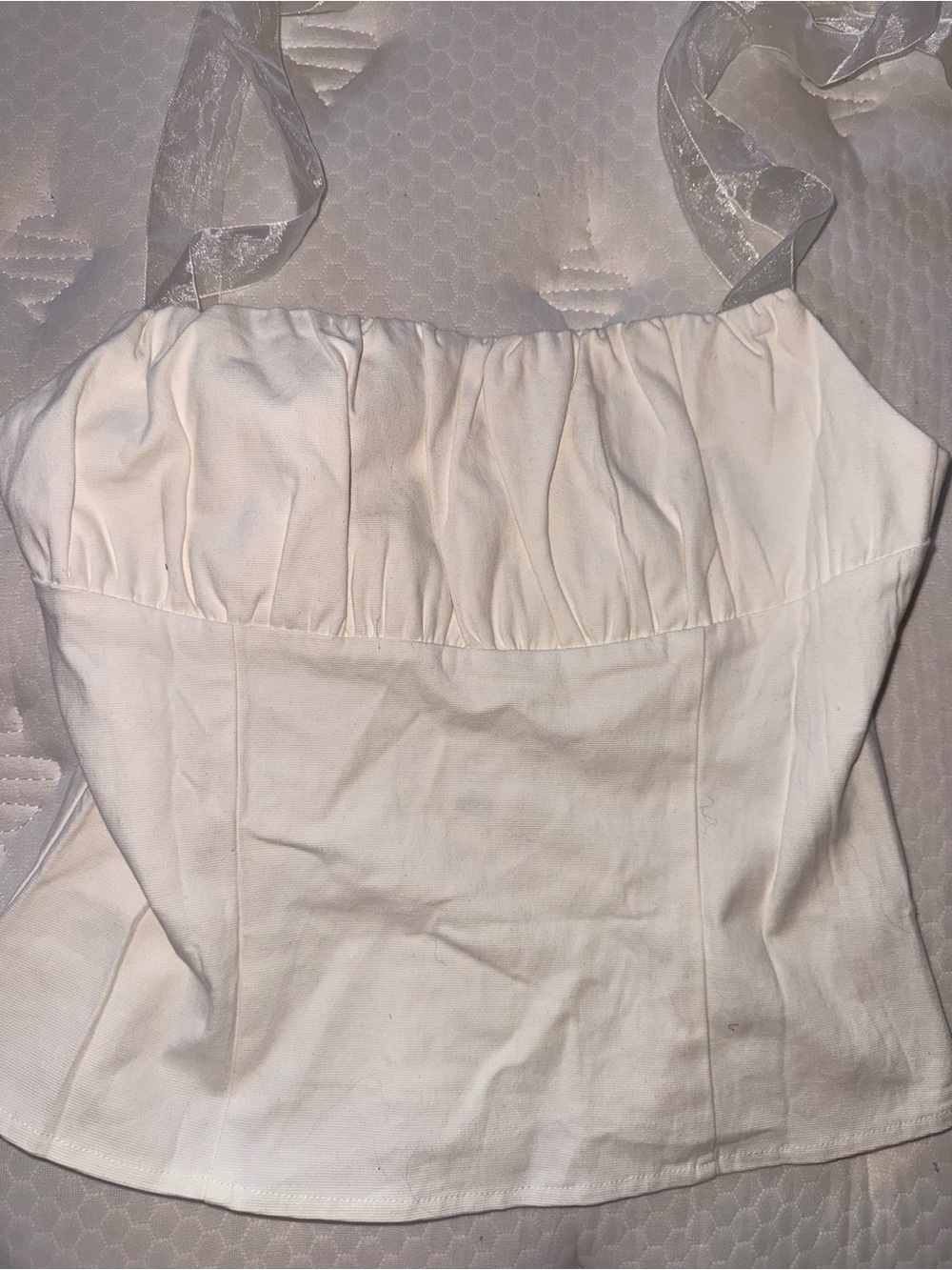 90. White Tie-Strap Bustier Top - Picture 3 of 8